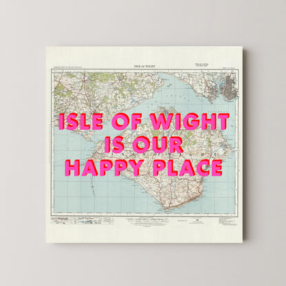 Isle Of Wight Pop Art Map Print (square)