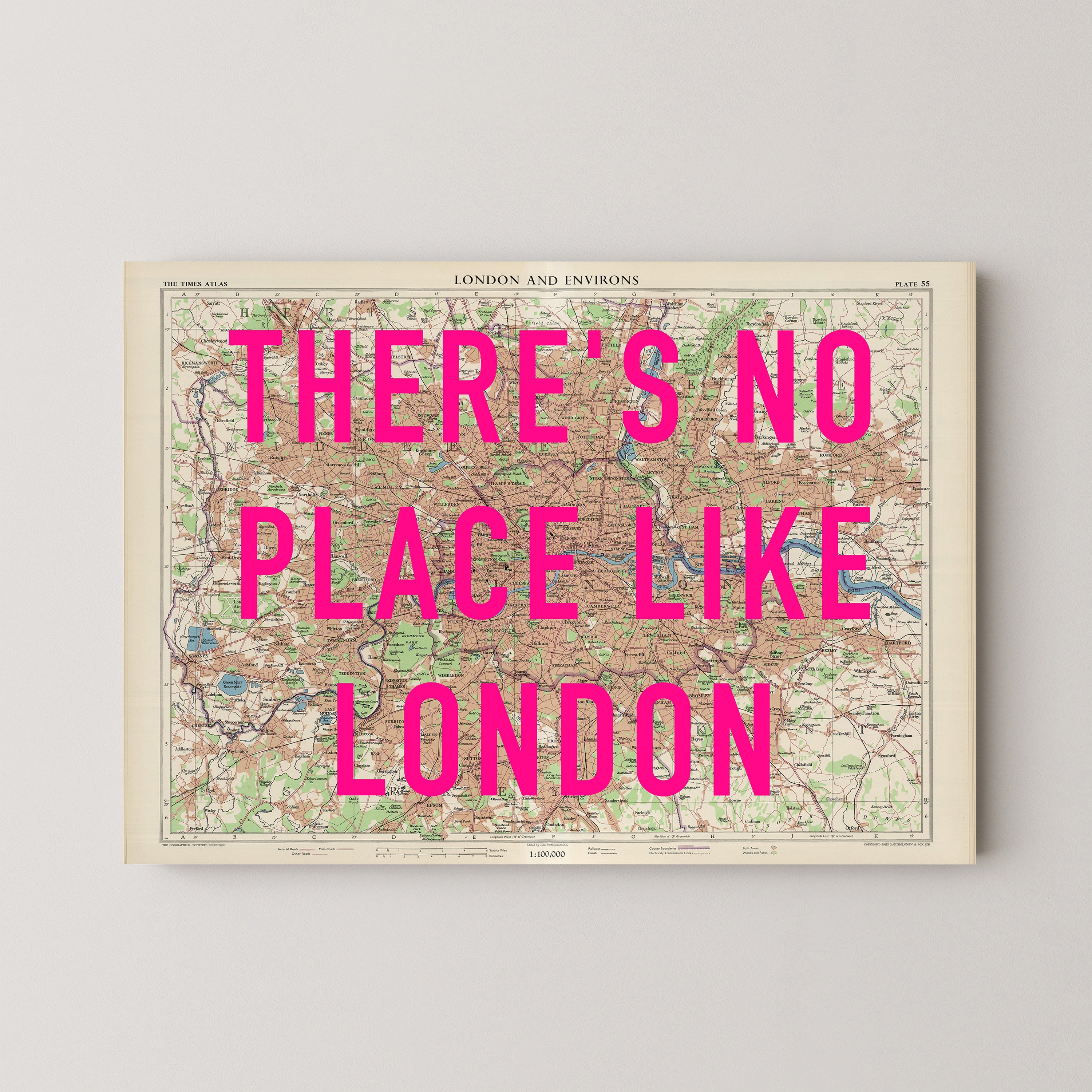 London Pop Art Map Print (landscape)
