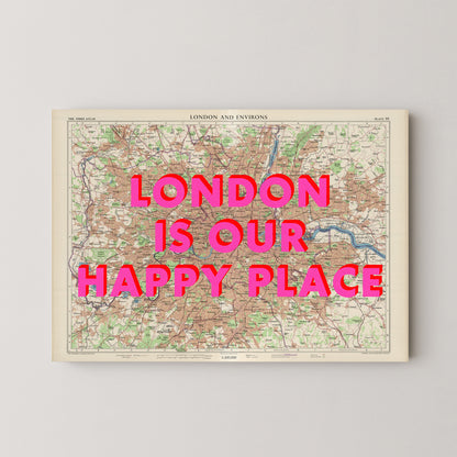 London Pop Art Map Print (landscape)