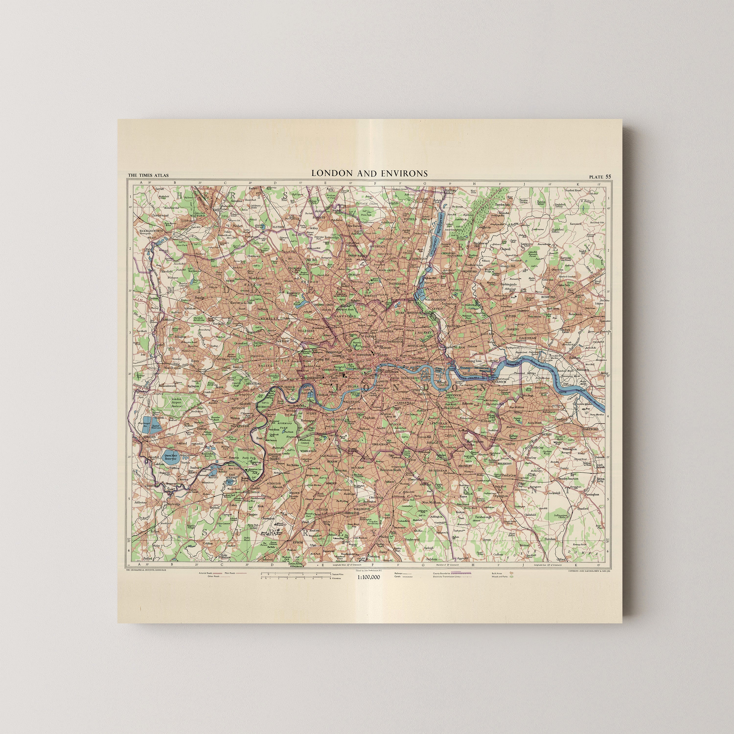 London Pop Art Map Print (square)