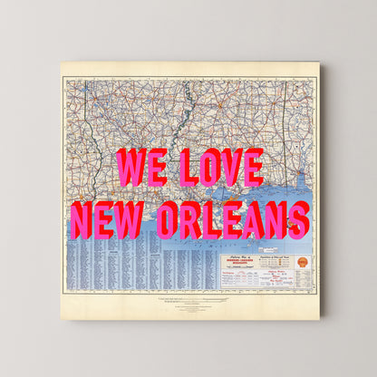 New Orleans Pop Art Map Print (square)