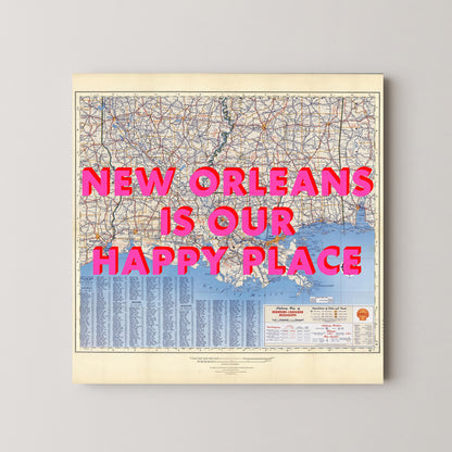 New Orleans Pop Art Map Print (square)