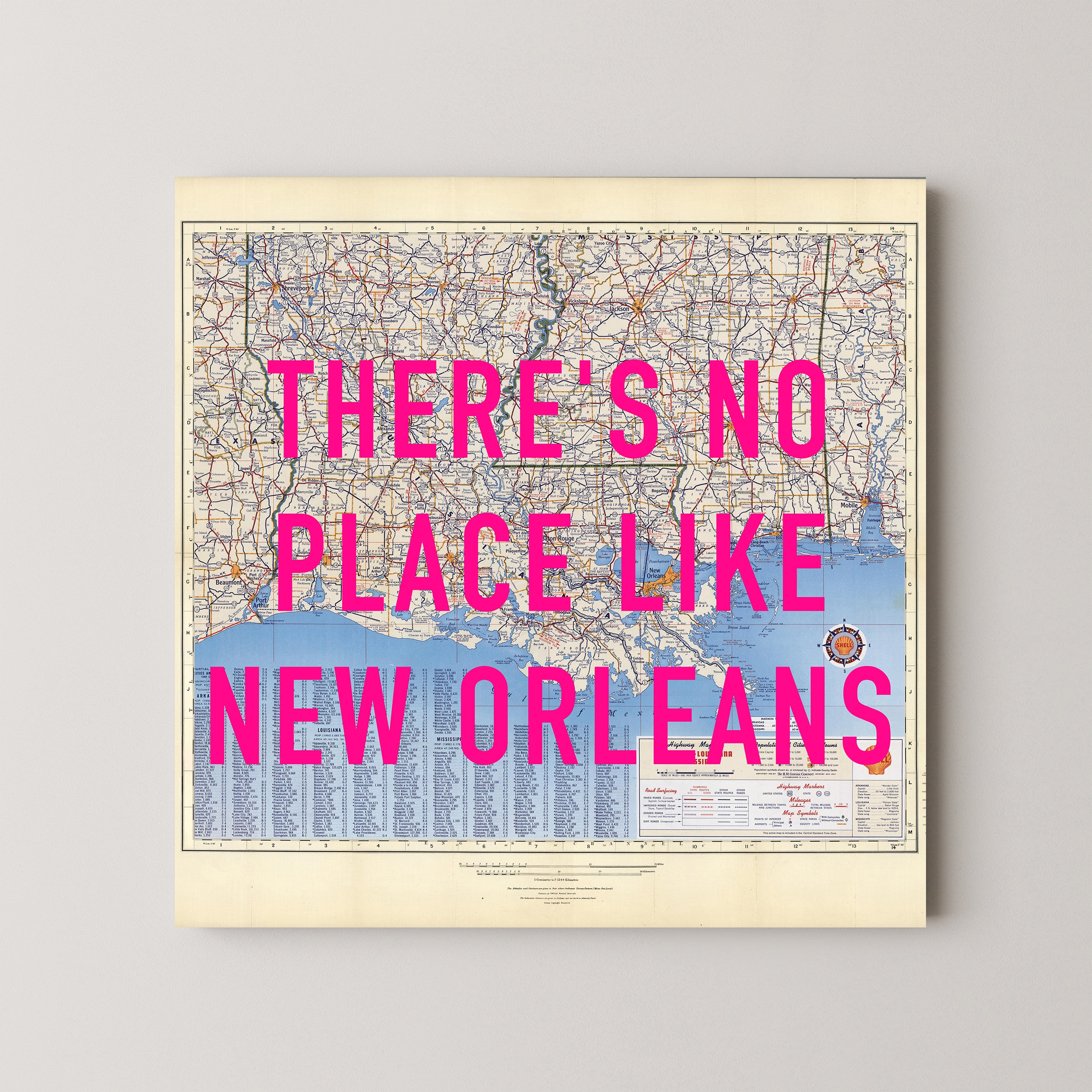 New Orleans Pop Art Map Print (square)
