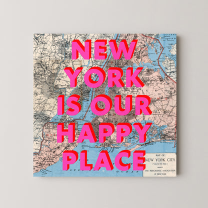 New York Pop Art Map Print (square)