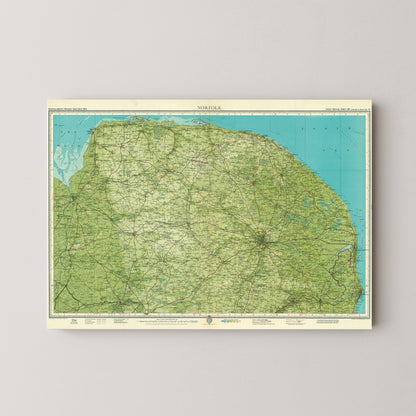 Norfolk Pop Art Map Print (landscape)