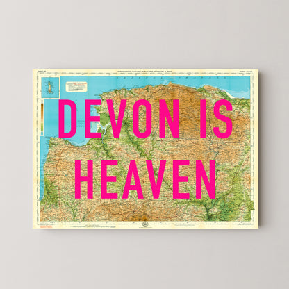 North Devon Pop Art Map Print (landscape)