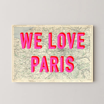 Paris Pop Art Map Print (landscape)