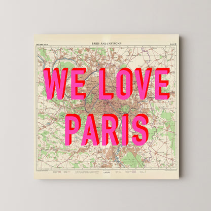 Paris Pop Art Map Print (square)