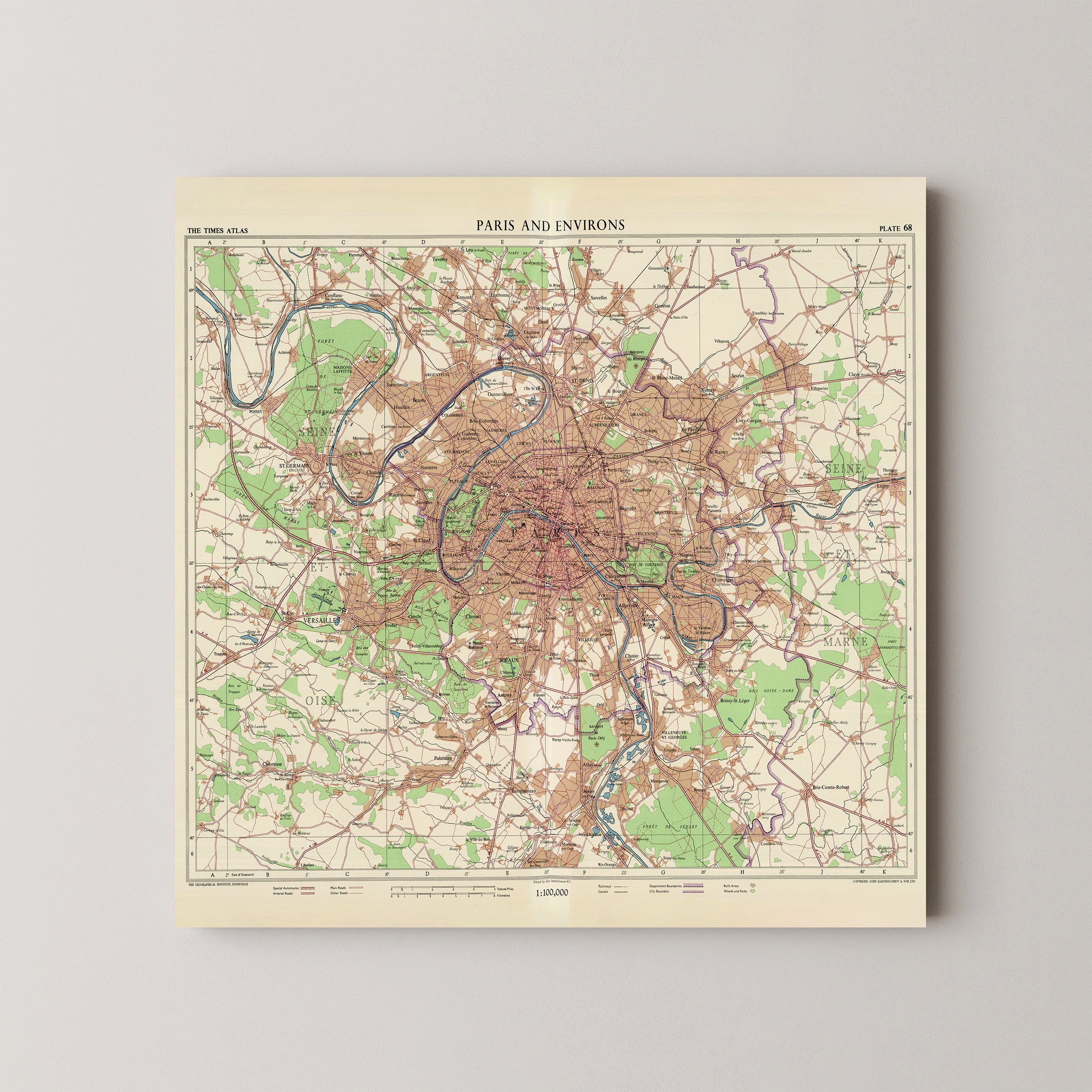 Paris Pop Art Map Print (square)