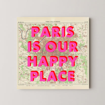 Paris Pop Art Map Print (square)