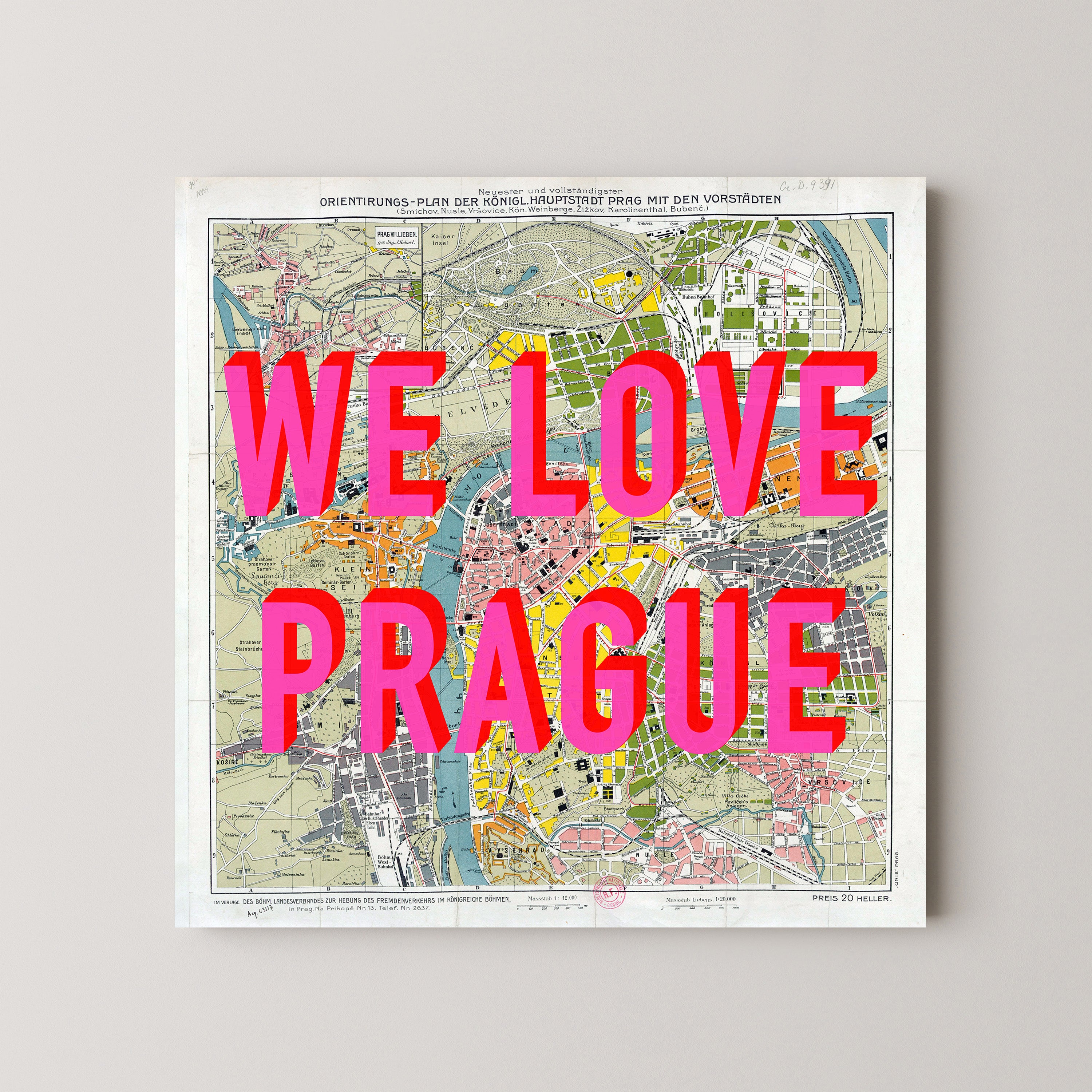 Prague Pop Art Map Print (square)
