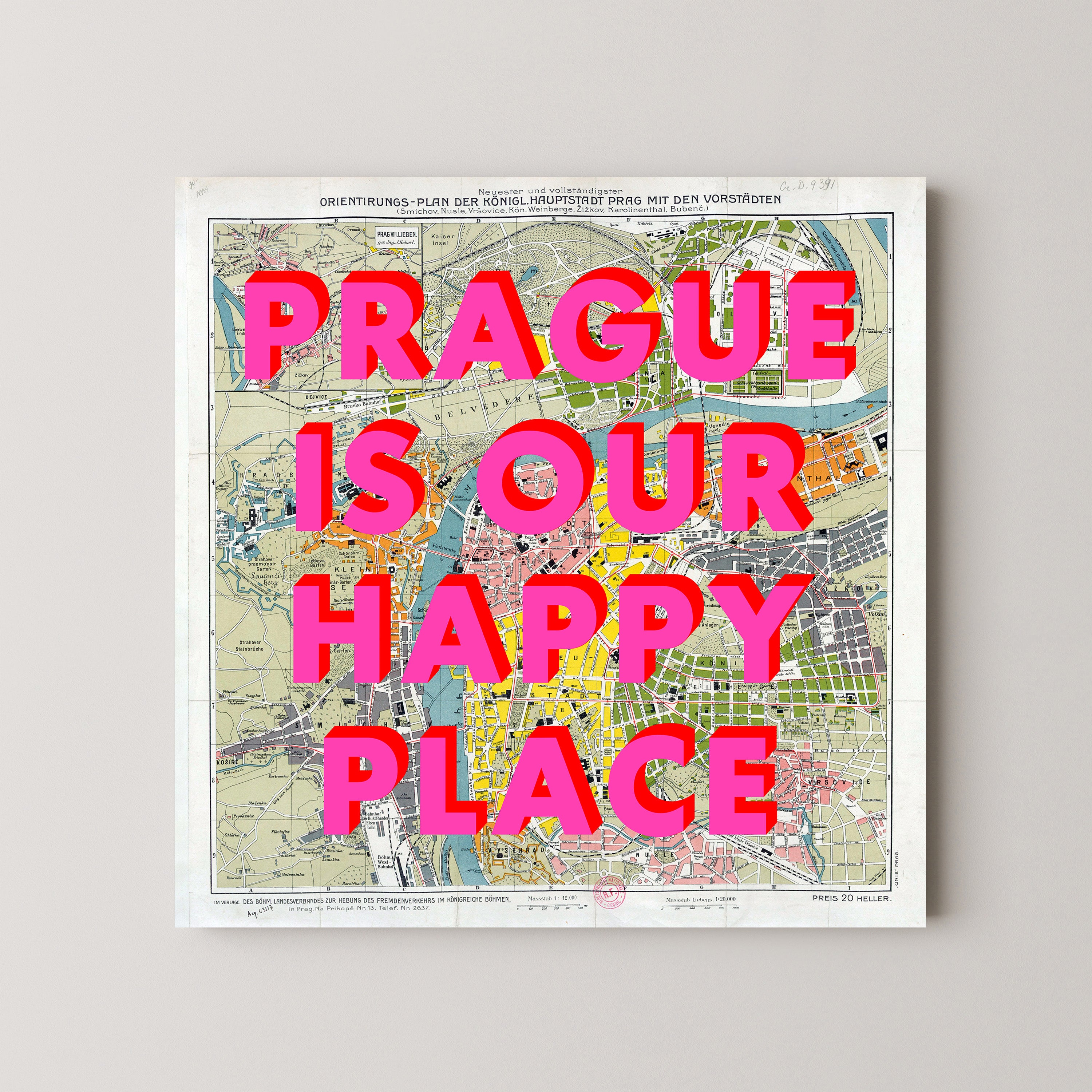 Prague Pop Art Map Print (square)