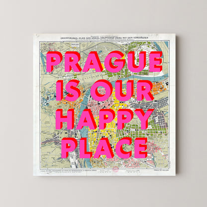Prague Pop Art Map Print (square)