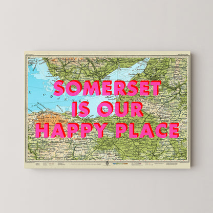 Somerset Pop Art Map Print (landscape)