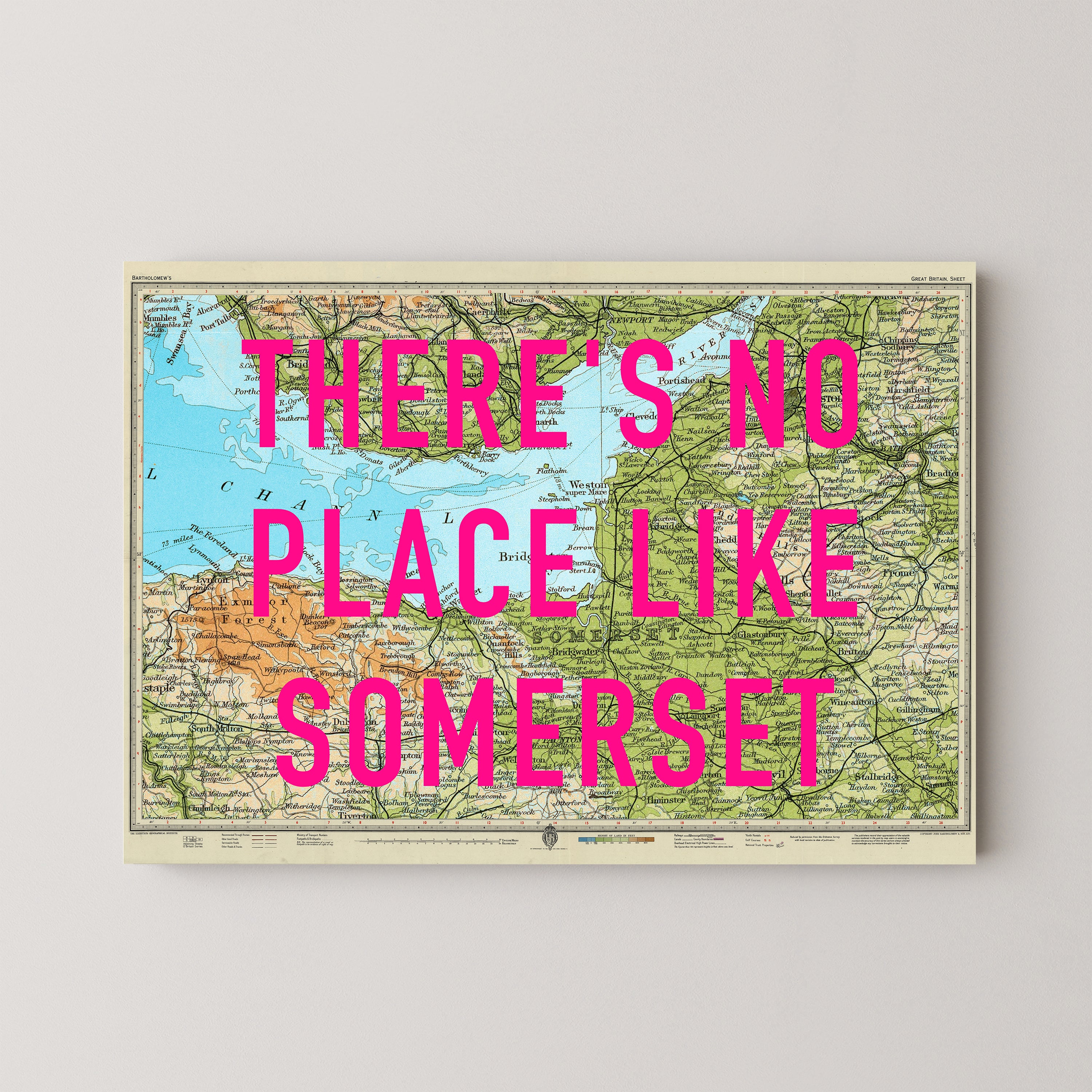 Somerset Pop Art Map Print (landscape)