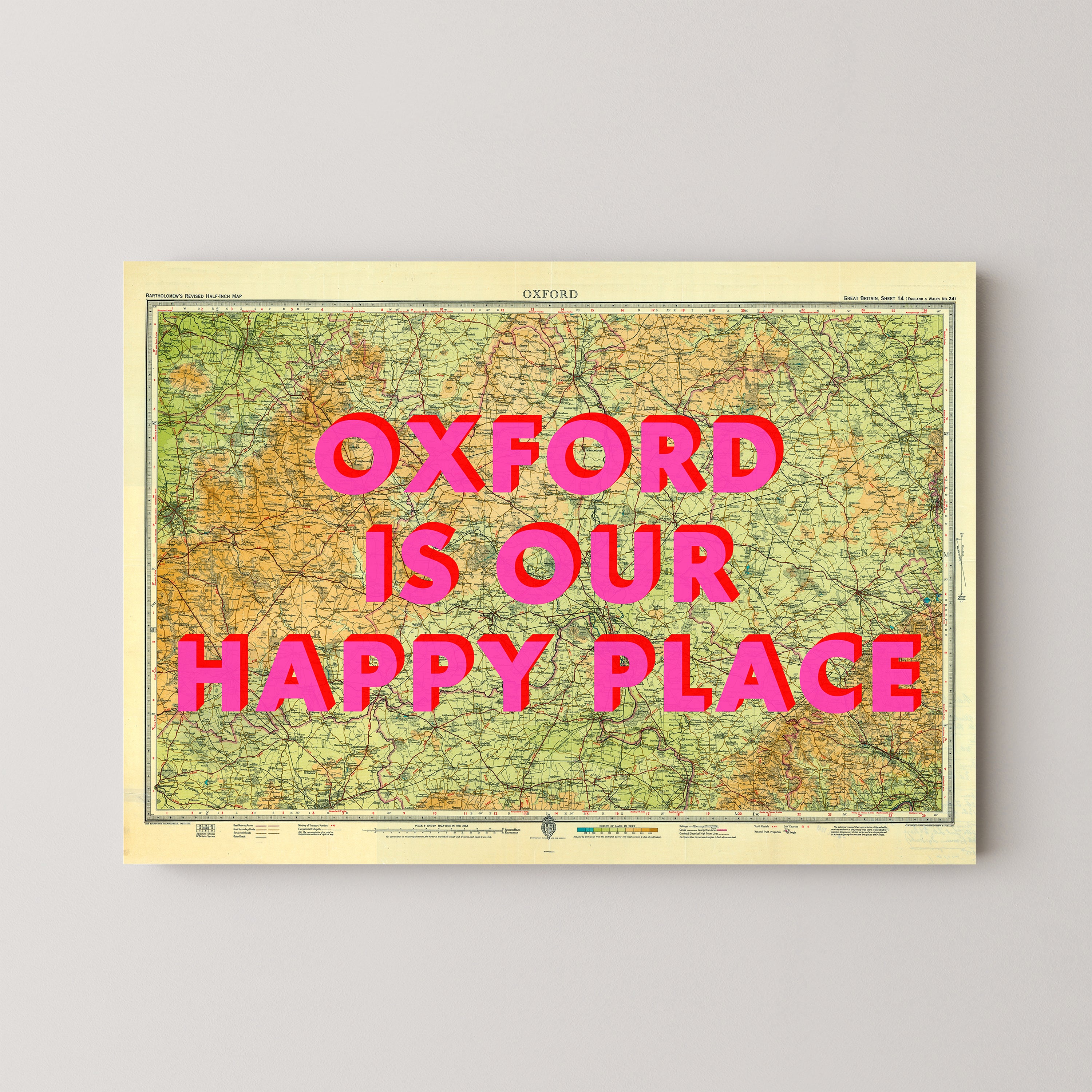 Oxford Pop Art Map Print (landscape)