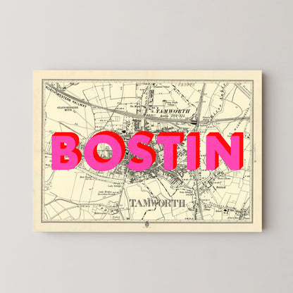 Tamworth Pop Art Map Print (landscape)