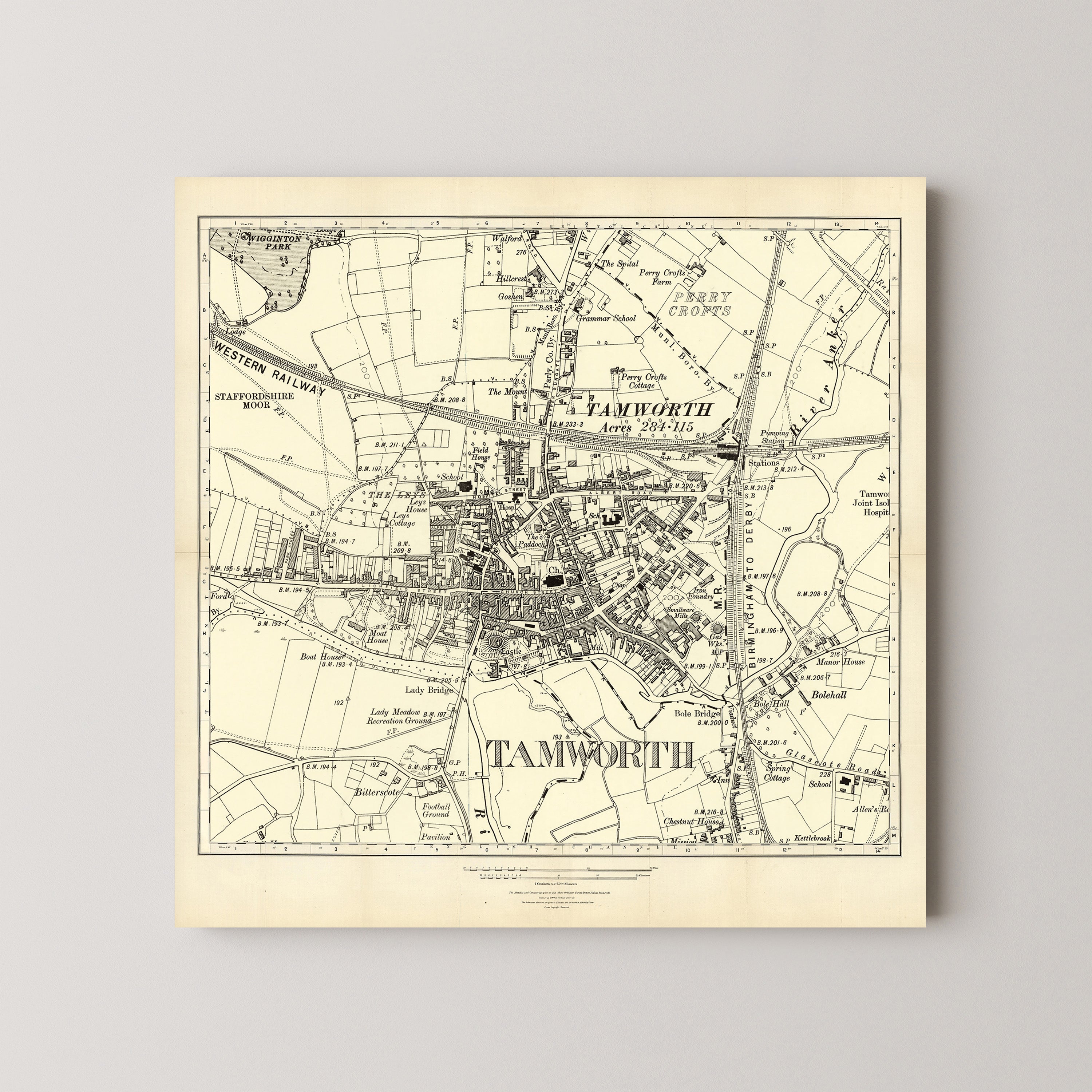 Tamworth Pop Art Map Print (square)