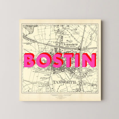 Tamworth Pop Art Map Print (square)