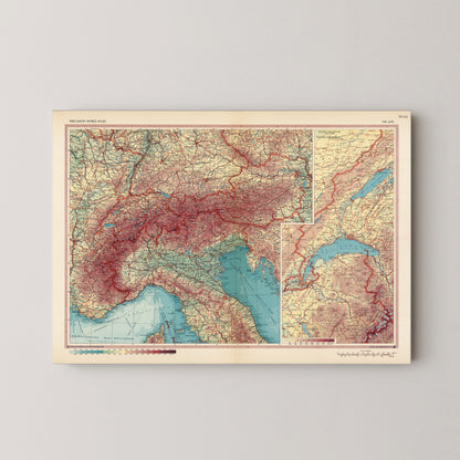 The Alps Pop Art Map Print (landscape)