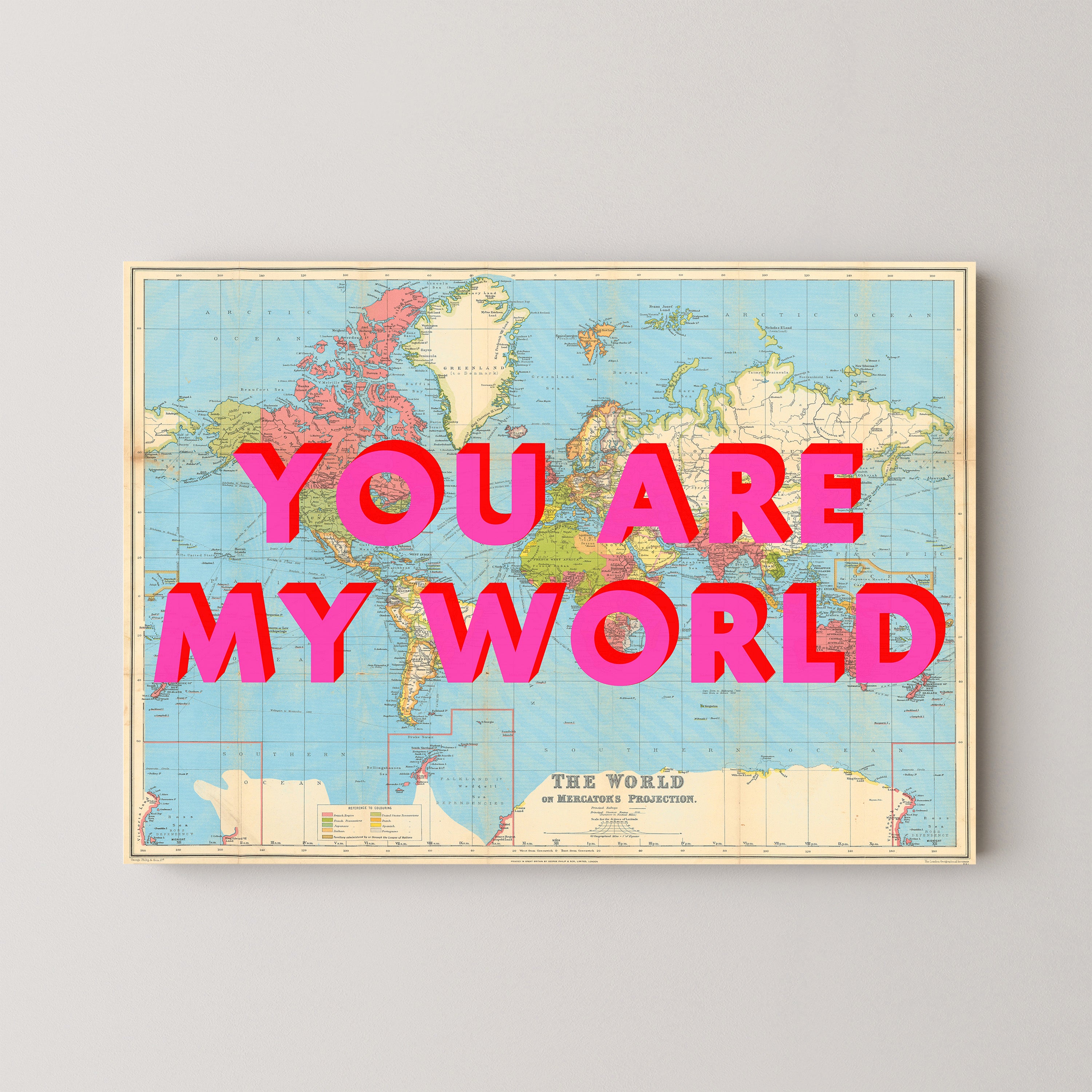 World Pop Art Map Print (landscape)