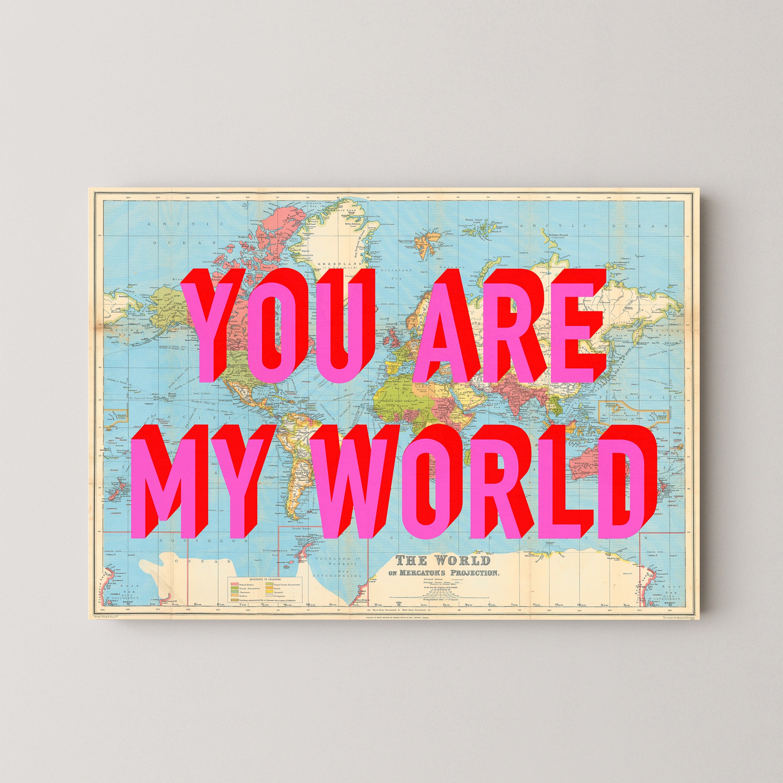 World Pop Art Map Print (landscape)