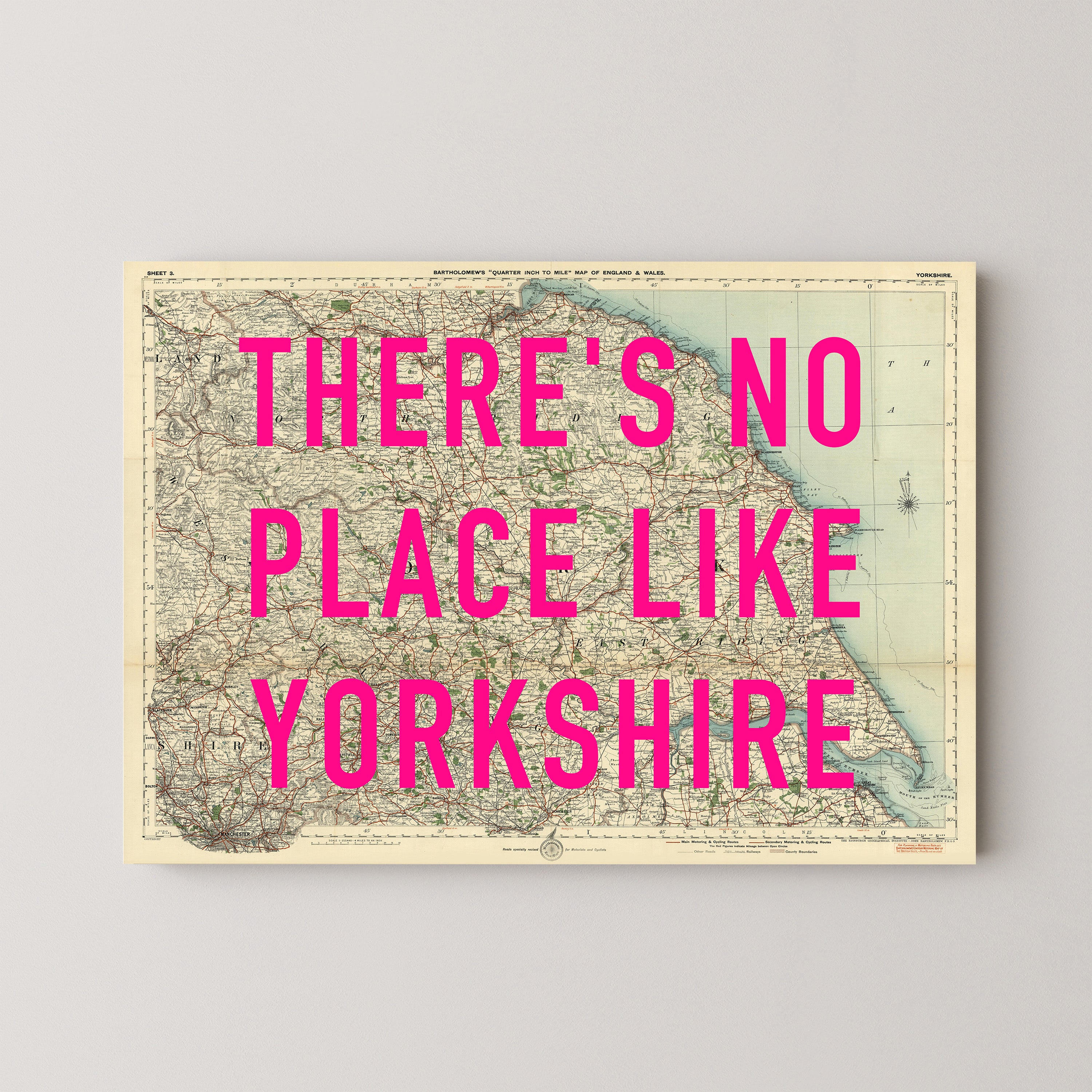 Yorkshire Pop Art Map Print (landscape)