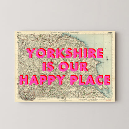 Yorkshire Pop Art Map Print (landscape)