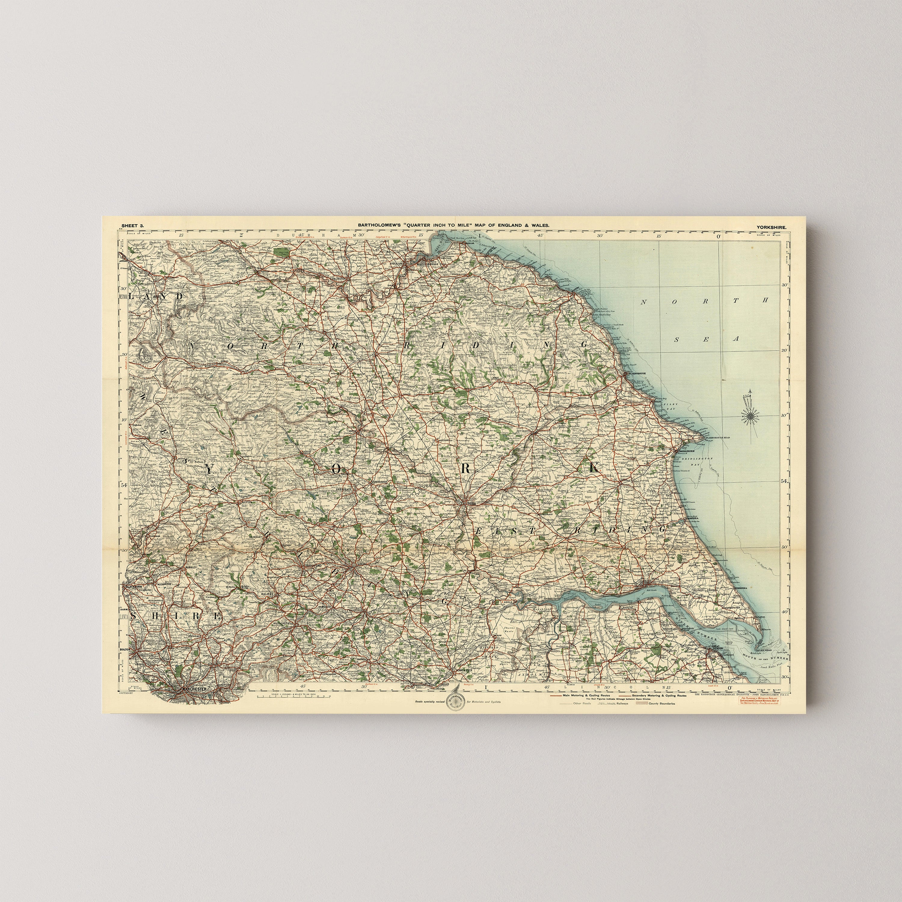 Yorkshire Pop Art Map Print (landscape)