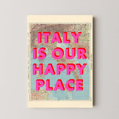 Italy Pop Art Map Print (portrait)