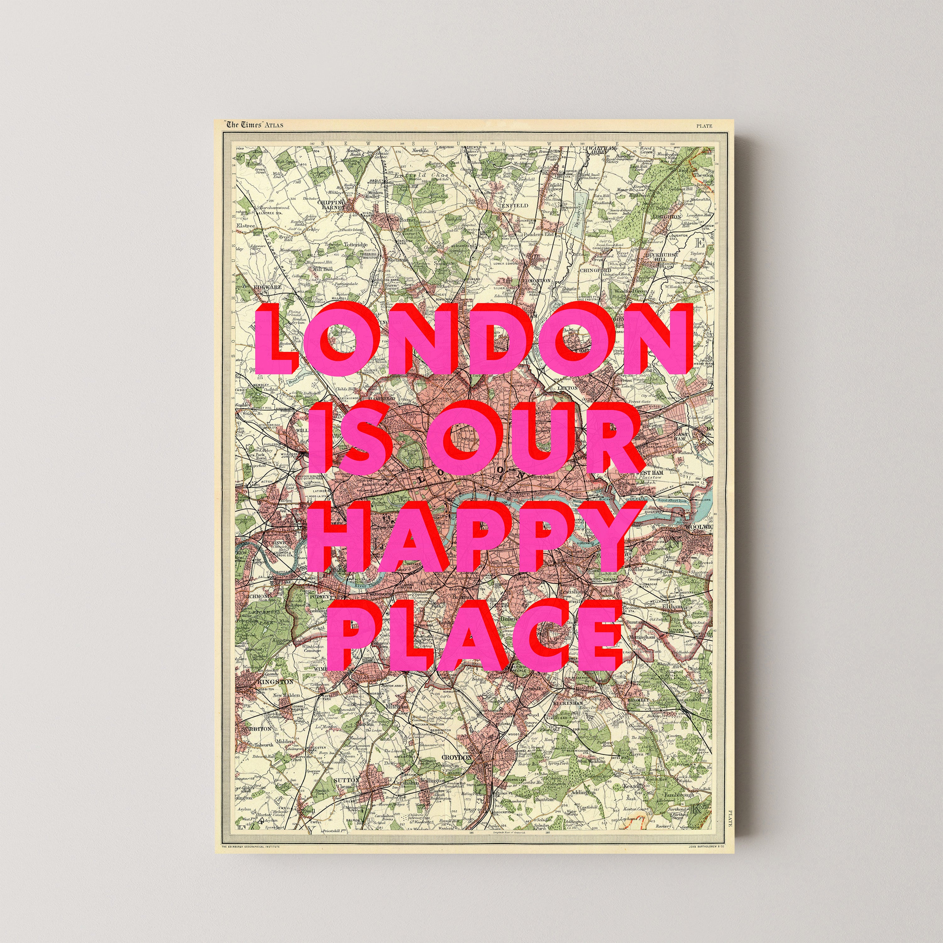 London Pop Art Map Print (portrait)