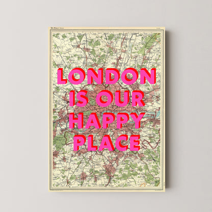 London Pop Art Map Print (portrait)