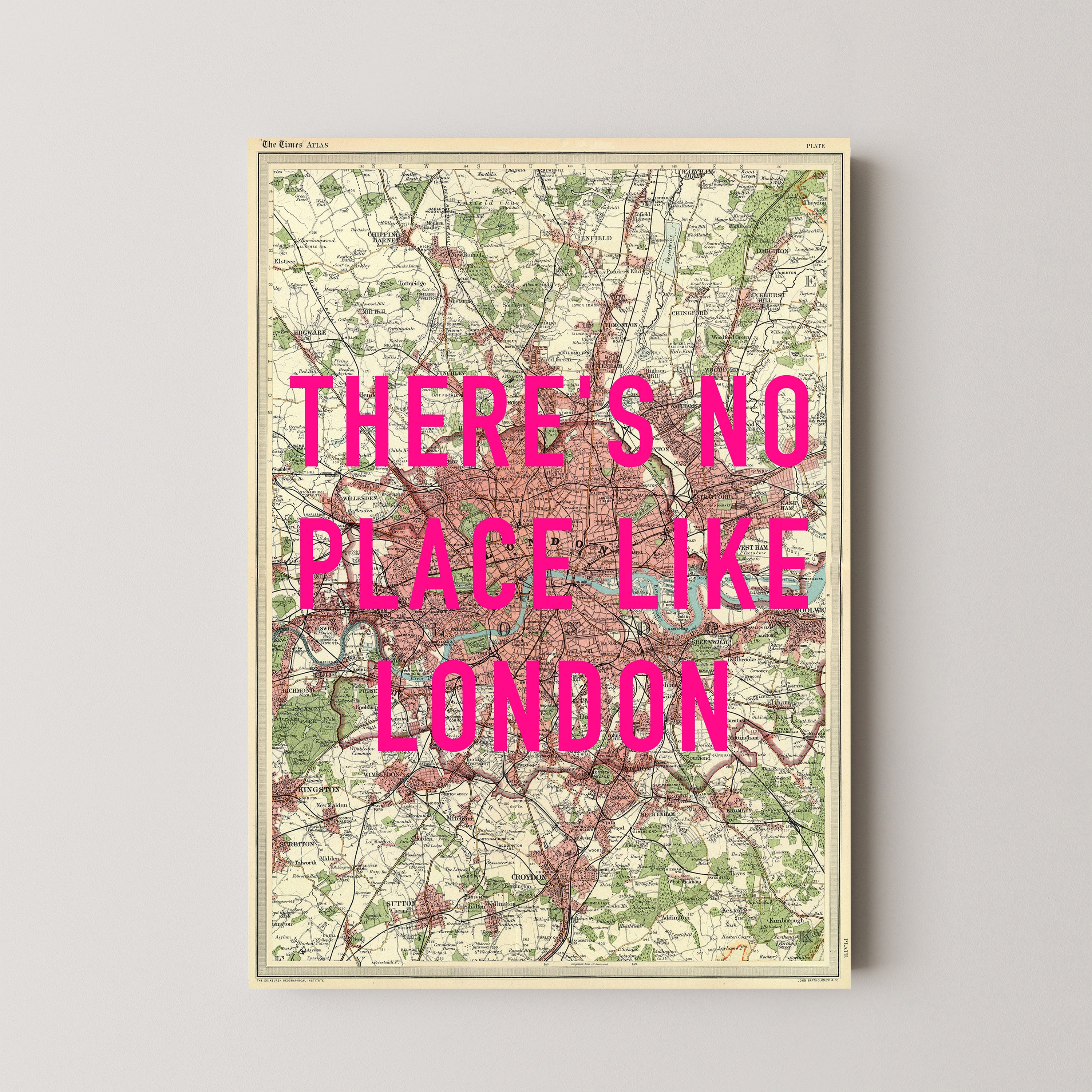 London Pop Art Map Print (portrait)