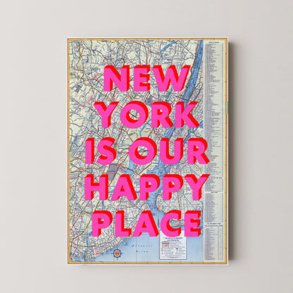 New York Pop Art Map Print (portrait)