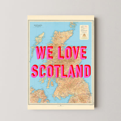 Scotland Pop Art Map Print (portrait)
