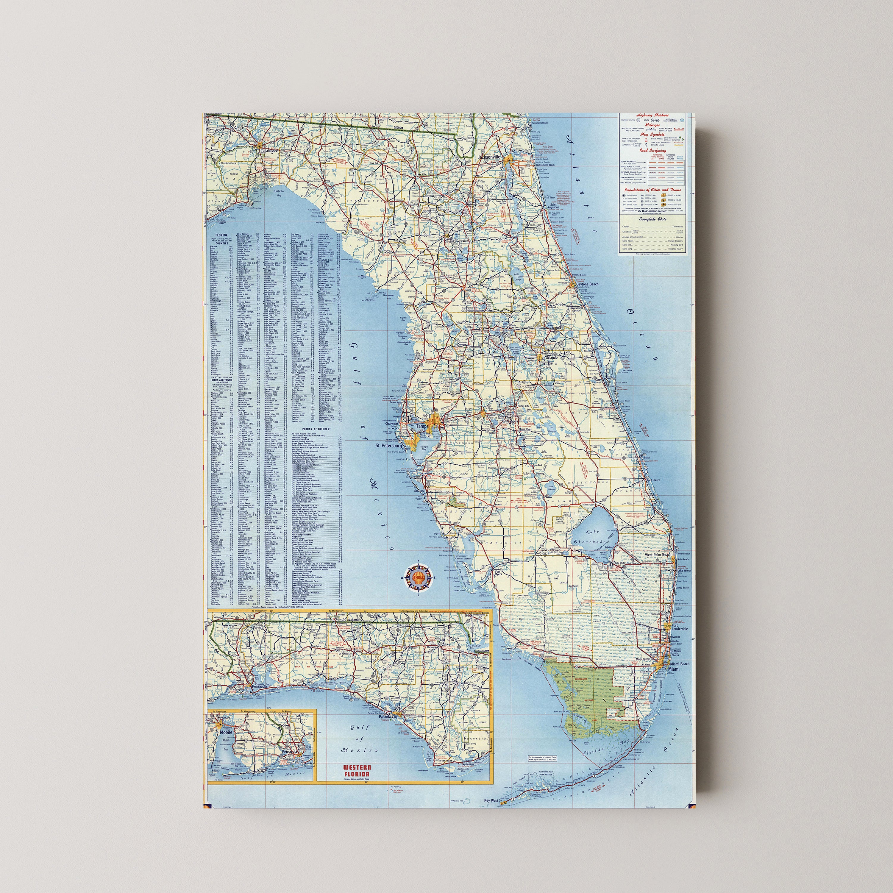 Florida Pop Art Map Print (portrait)