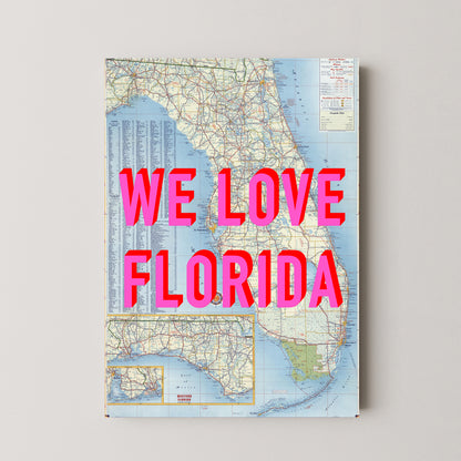 Florida Pop Art Map Print (portrait)