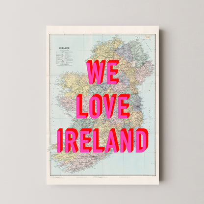 Ireland Pop Art Map Print (portrait)