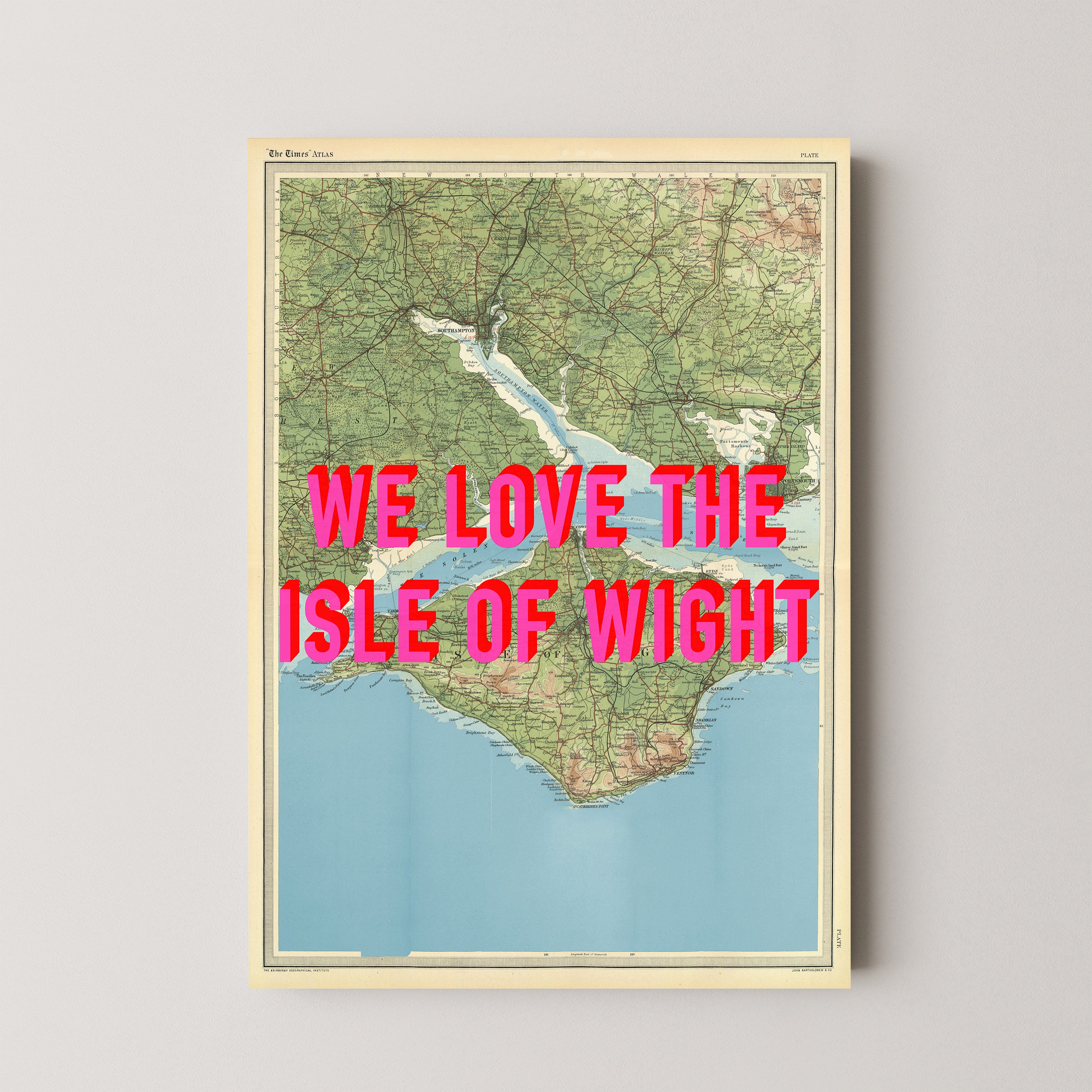 Isle Of Wight Pop Art Map Print (portrait)