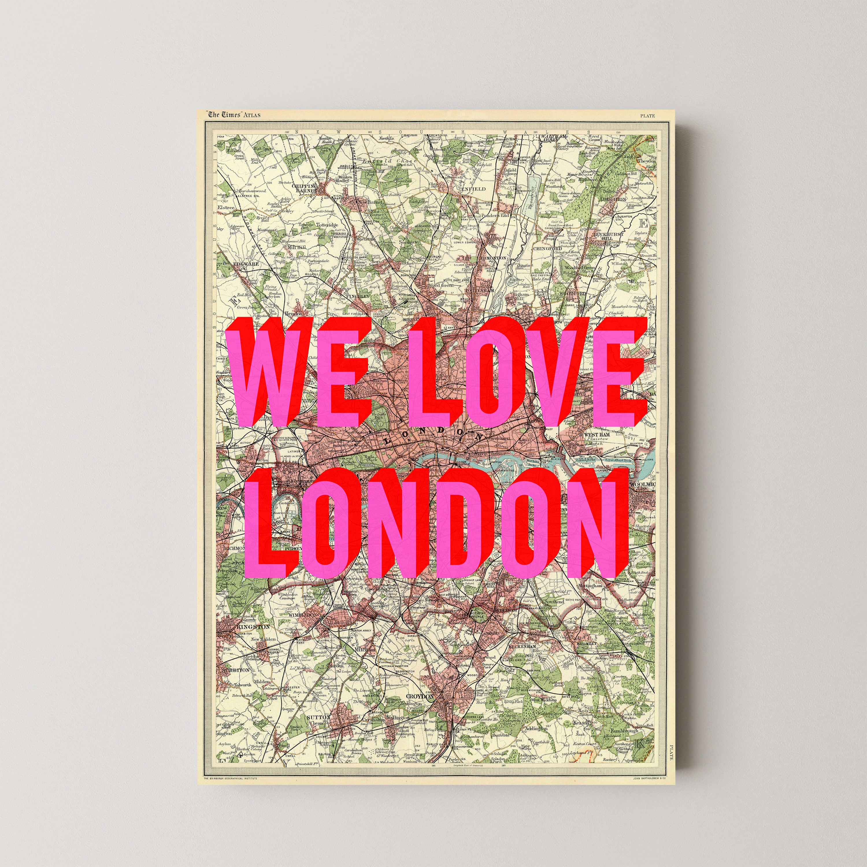 London Pop Art Map Print (portrait)