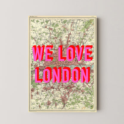 London Pop Art Map Print (portrait)