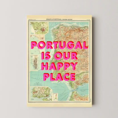 Portugal Pop Art Map Print (portrait)