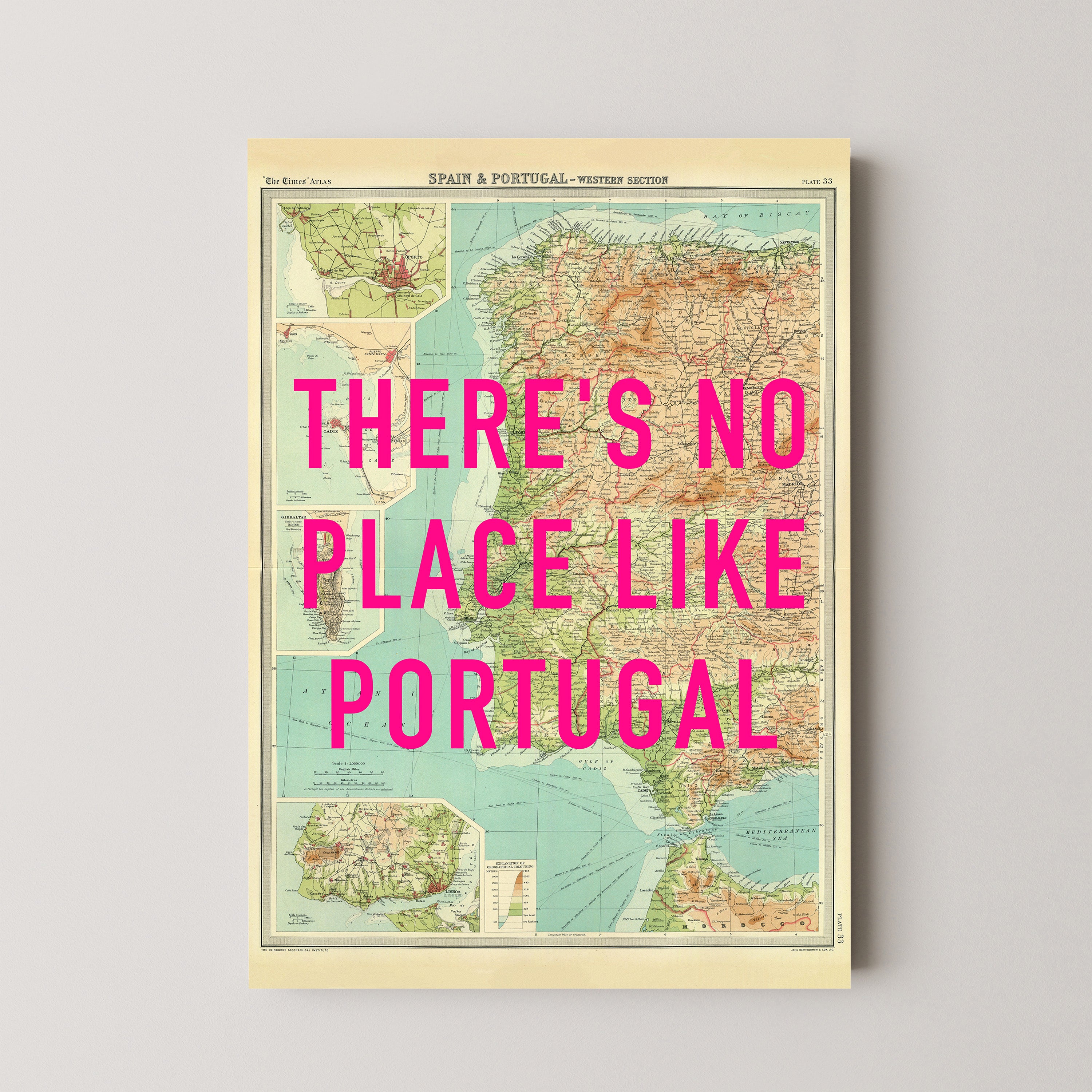 Portugal Pop Art Map Print (portrait)