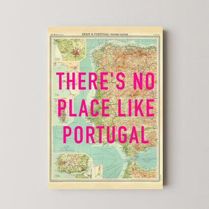 Portugal Pop Art Map Print (portrait)