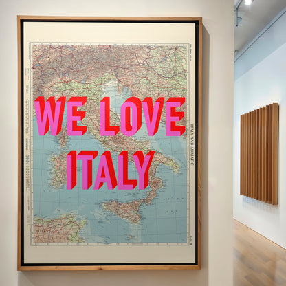 Italy Pop Art Map Print (portrait)