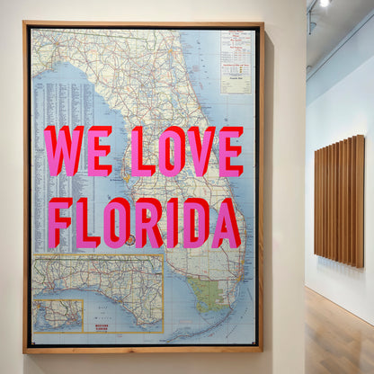 Florida Pop Art Map Print (portrait)