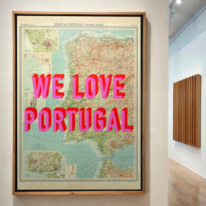 Portugal Pop Art Map Print (portrait)