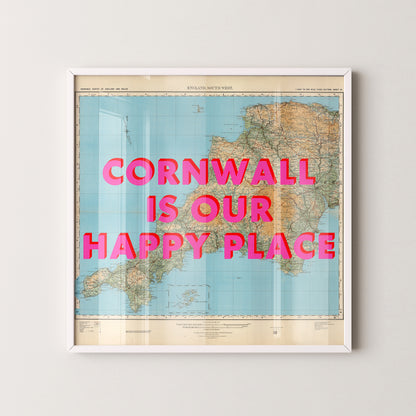 Cornwall Pop Art Map Print (square)