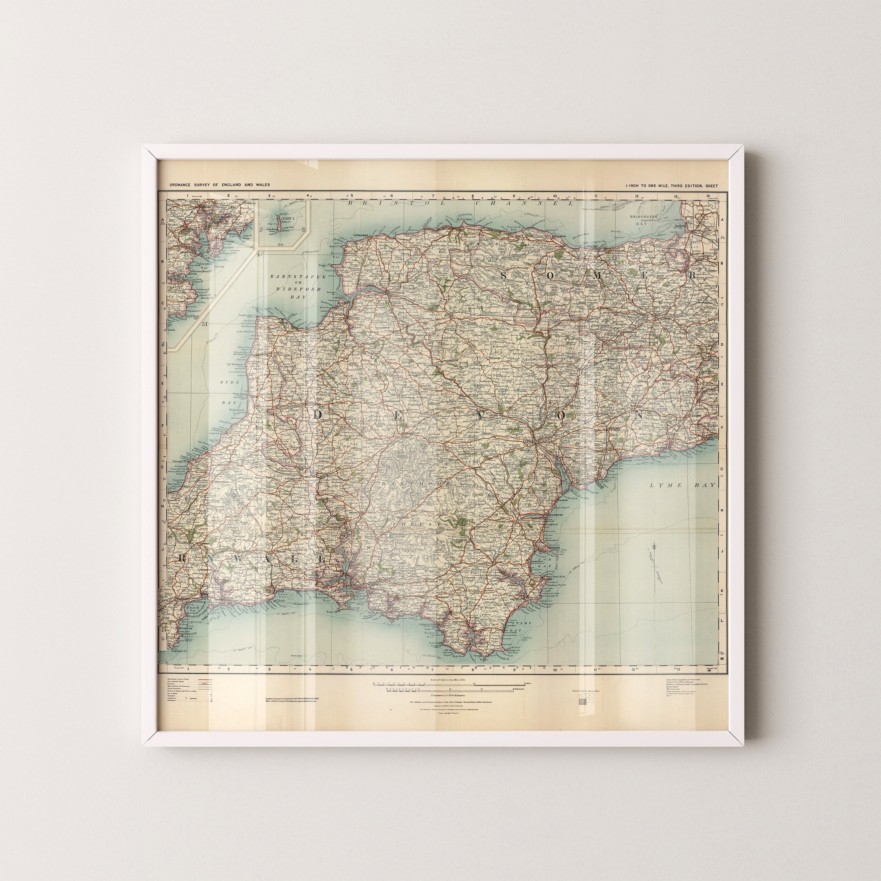 Devon Pop Art Map Print (square)