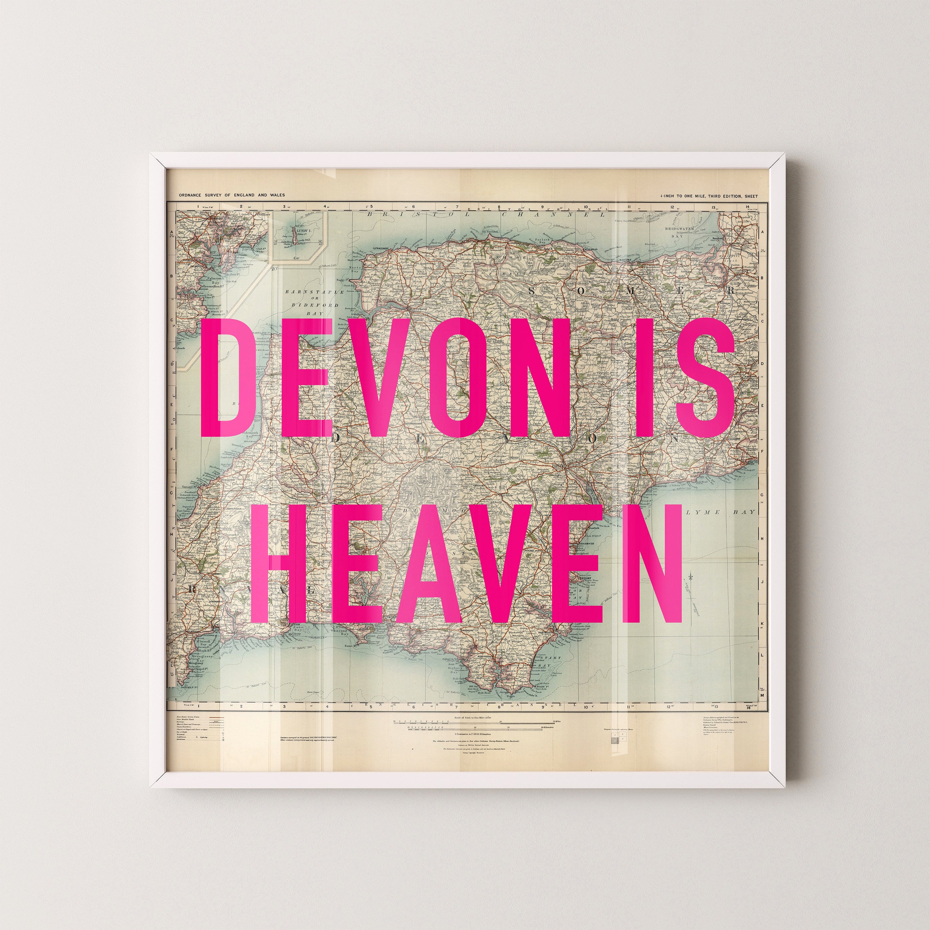 Devon Pop Art Map Print (square)